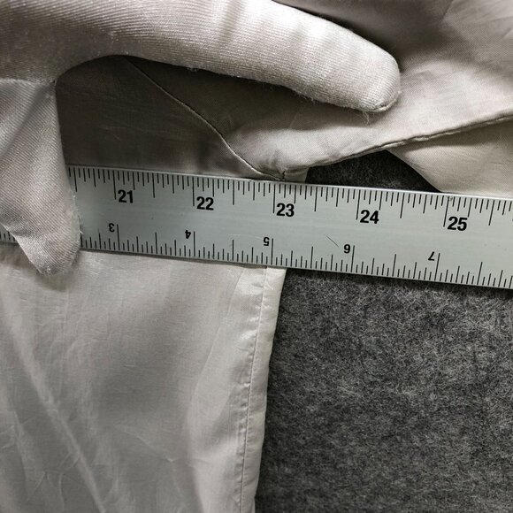 VTG Clothes Silky Jacket Womens L Gray Windbreaker Lightweight Hooded Full Zip - Picture 7 of 8